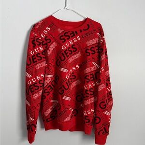 Guess Bold Red Graphic Men's Crewneck Sweater